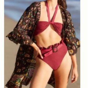 Pintucked Floral Robe by Anthropologie